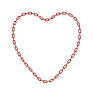 Red chain in shape of heart