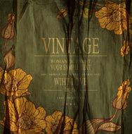 dark green congratulation vintage vector background with drawing flowers