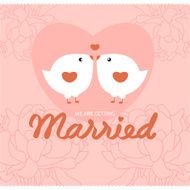 Wedding Invitation card with birds Vector illustration