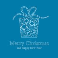 Christmas card with gift box made of stars N4