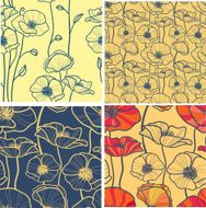 set of 4 seamless floral backgrounds N2
