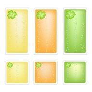 Illustration Set of Four Leaf Clovers Banner N2