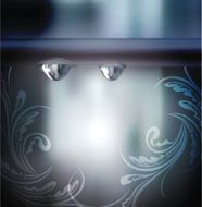 romantic vector background with two drops and vintage pattern