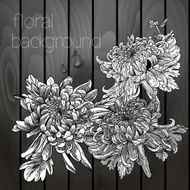 Beautiful flowers on a wooden texture