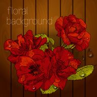 Beautiful flowers on a wooden texture N3