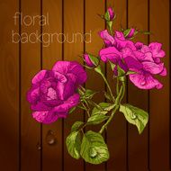 Beautiful flowers on a wooden texture N4