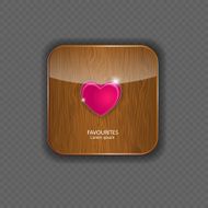 Heart wood application icons vector illustration