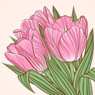Floral background with flowers of tulips N2
