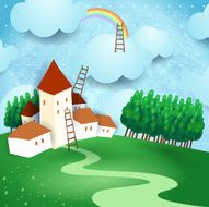 Fantasy landscape with country