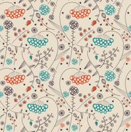 Seamless background with winter berries