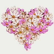 Summer Valentine garden flowers heart