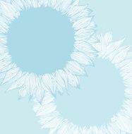 Vintage romantic background with blue flowers