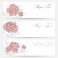 Set of horizontal banners with flowers N4
