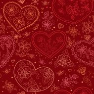 Seamless floral pattern with hearts N3