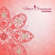 Red floral ornament vector background N2