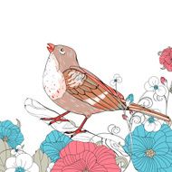Vector Bird and Floral Elements