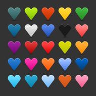 Heart sign color softness icon web internet button gray background