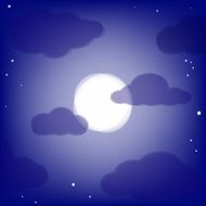 Night sky with clouds and moon