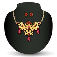 necklace with red jewels N2