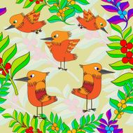 Little birds sing songs Seamless texture N4