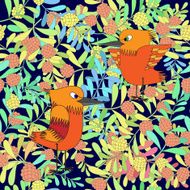 Little birds sing songs Seamless texture N5