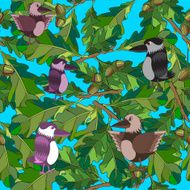 Little birds sing songs Seamless texture N6