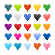 Heart sign color satin icon web internet button shadow reflection