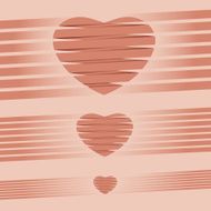 Heart origami pink Background vector illustration