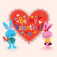 Bunnies in love Valentine card