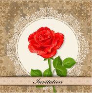 card design with rose vintage