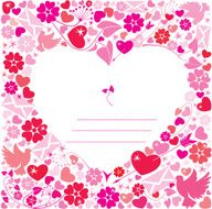 Valentine`s Day postcard - White background heart