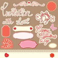 valentine&#039;s day design elements - different labels