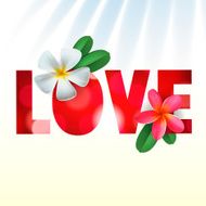 Love card with Frangipani flowers