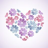 Beautiful background with paper flowers