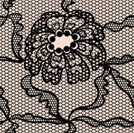 Black lace vector fabric seamless pattern N37