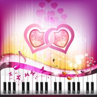 Piano keys with butterflies N3