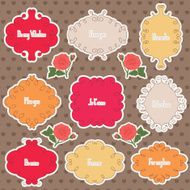 Retro themed digital labels design
