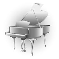 Classical grand piano isolated on white background