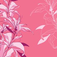 vector invitation from pink lilies