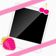 scrapbook elements with photos frame vector illustration N2