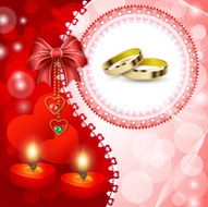 Wedding invitation card with rings N2