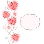 Valentine illustration flowers hearts