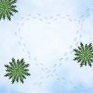 Heart on the snow