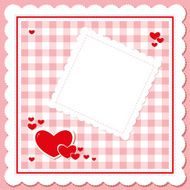 hearts on the checkered napkin