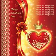 romantic postcard for valentine&#039;s day N2