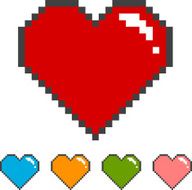 pixel heart with color versions