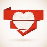 Heart on a folded paper