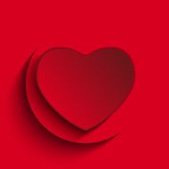 Valentine&#039;s Day Heart on Red Background N2