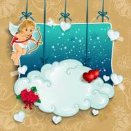 Cupid with bow and arrow clouds hung N2