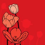 Greeting card with tulips N21